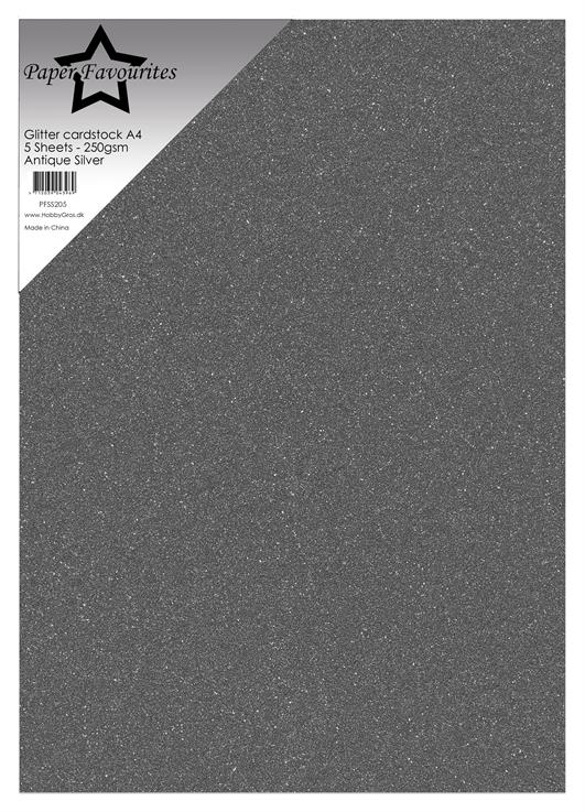 Paper Favourites Glitter Cardstock "Antique Silver"