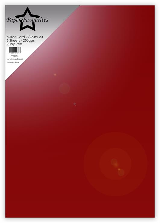 Paper Favourites Mirror Card Glossy "Ruby Red"