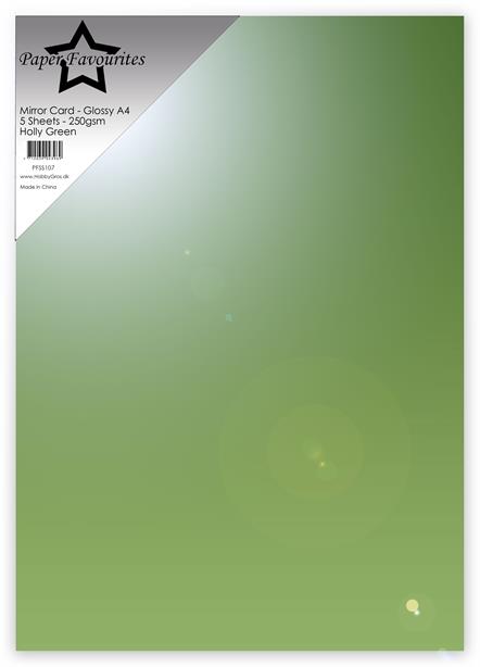 Paper Favourites Mirror Card Glossy "Holly Green"