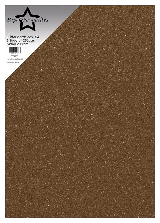Paper Favourites Glitter Cardstock "Antique Brass"