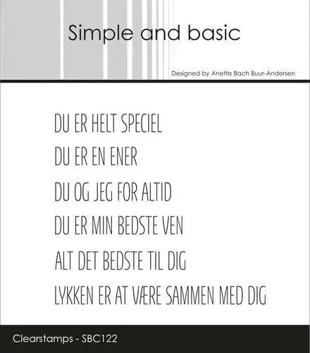 Simple and basic Clearstamp "Du er helt Speciel"